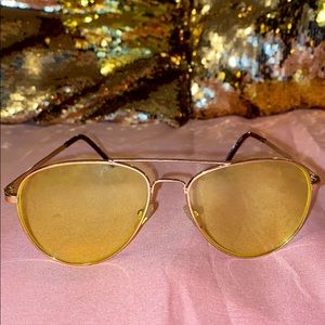 Yellow Aviator Sunglasses